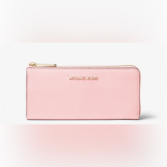 Jet Set Travel Large Saffiano Leather Quarter-Zip Wallet - Picture 1 of 4